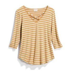 Dulce 3/4 Sleeve Cross Front Knit Top